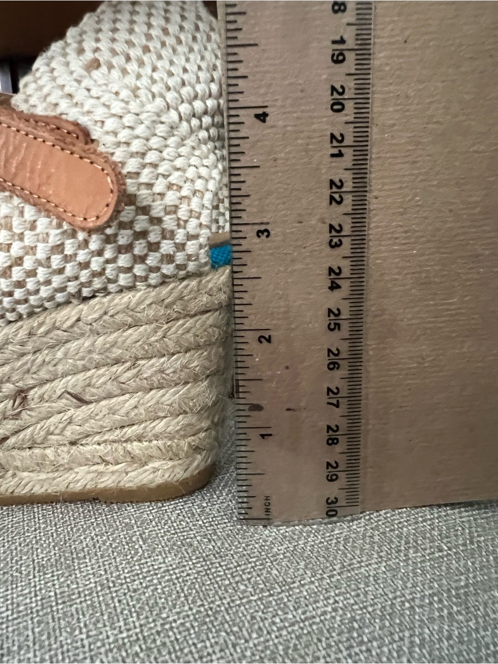 Kanna Teal Espadrille Wedge Sandals with Tan Ankle Strap size 36 - Picture 10 of 11
